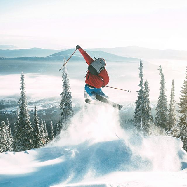 Hopper på ski